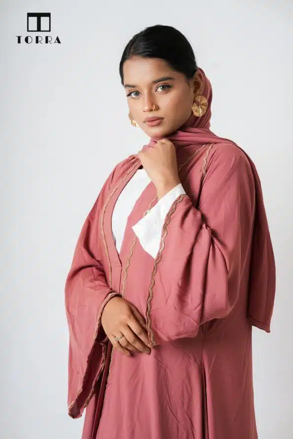 A-Line Salmon Abaya