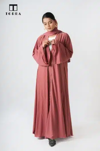 A-Line Salmon Abaya