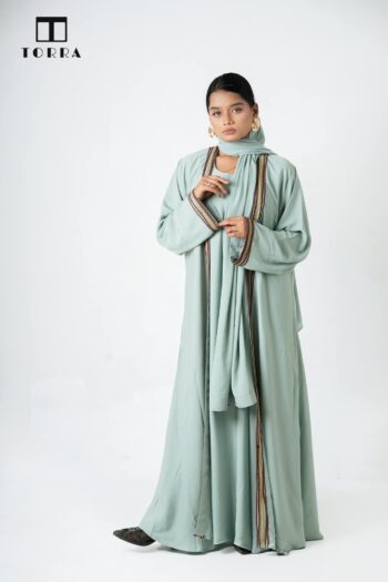 KASHFIYA ABAYA Sea-foam-green