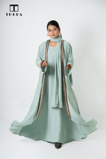 KASHFIYA ABAYA Sea-foam-green