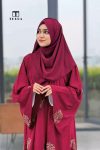Marron Embroidery abaya 4