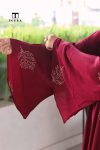 Marron Embroidery abaya 4