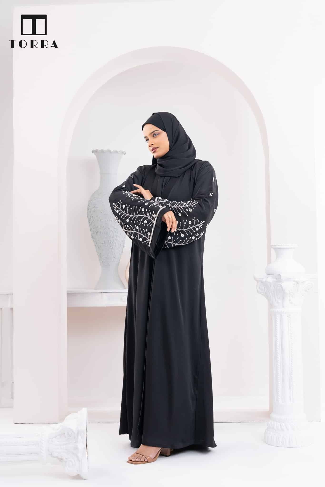 White Jasmine Karchupi Abaya White Jasmine Karchupi Abaya