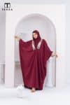 Noura Embellished Abaya | Maroon