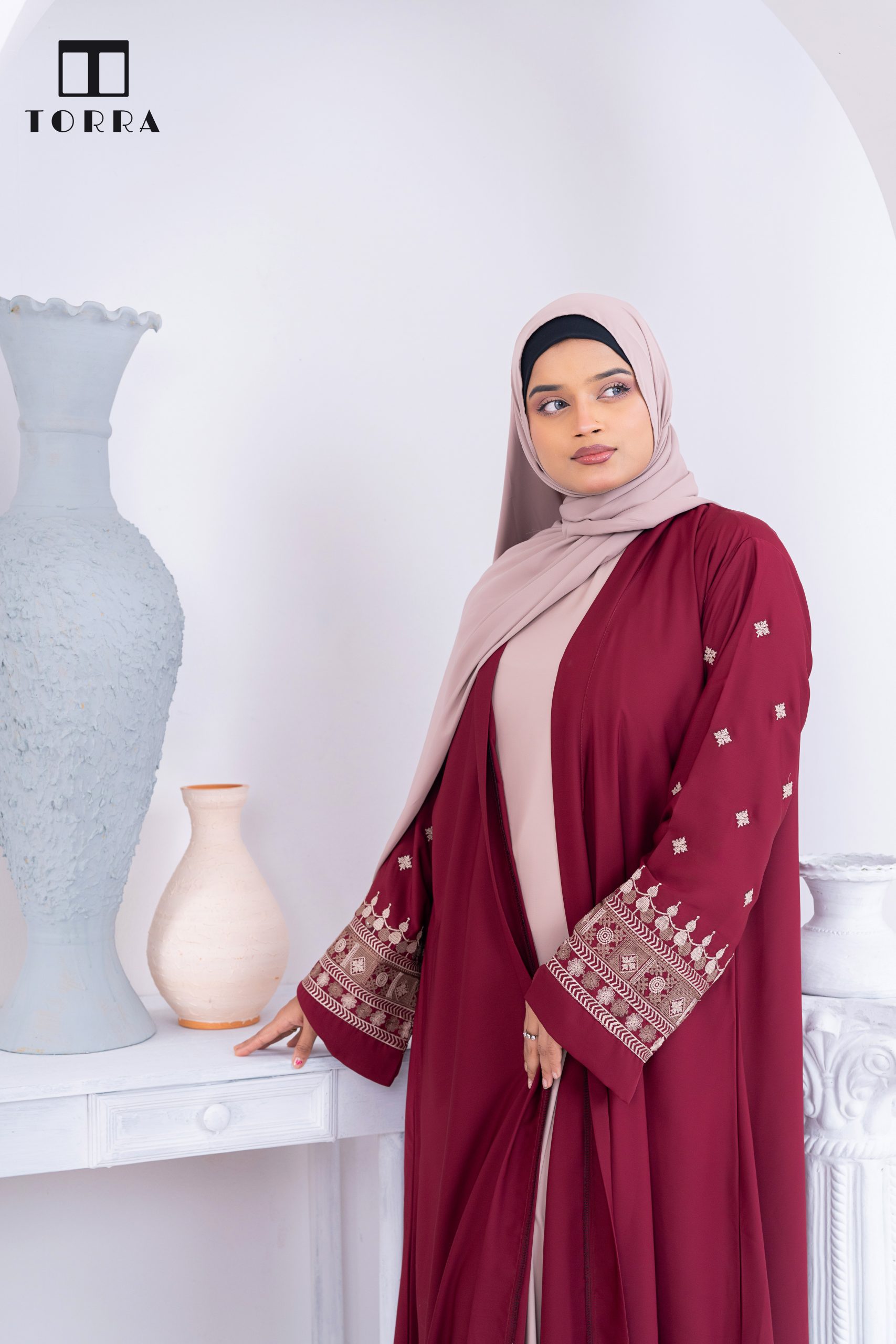 Sahara Abaya | Maroon Sahara Abaya | Maroon