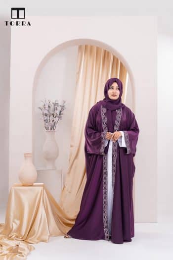 Aaliyah Embroidered Abaya | Purple